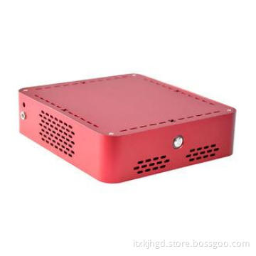 Red Aluminum Horizontal Computer Cases , Durable Mini ITX C